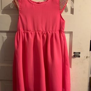 Pink sparkling spring dress